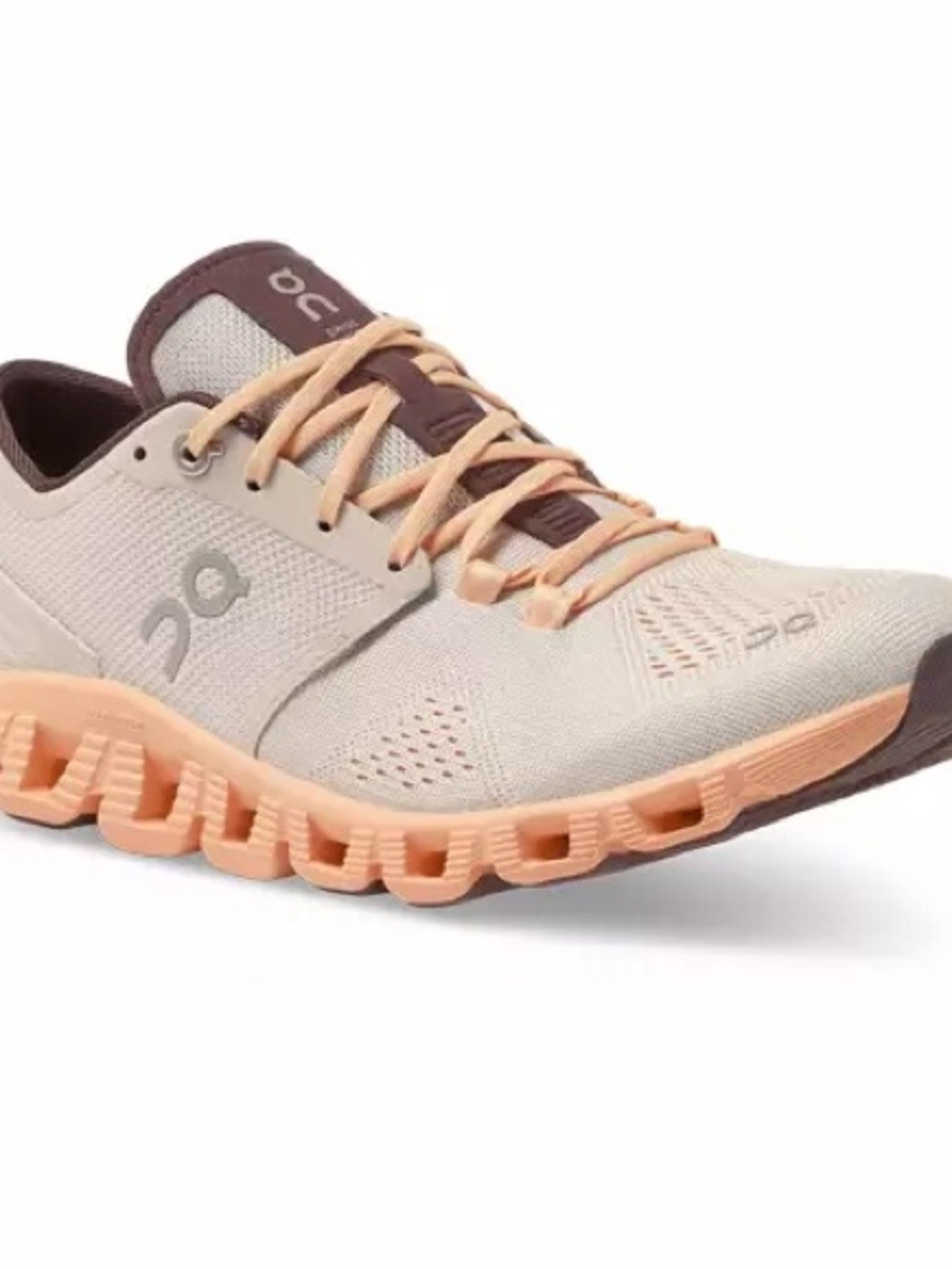 On Running Women's Lightweight Trainers in Light Gray and Peach - Picture 3 of 9